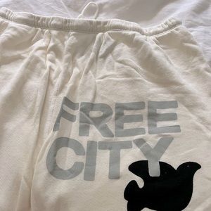 New free city white sweat pants